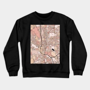 Colorado Springs Map Pattern in Soft Pink Pastels Crewneck Sweatshirt